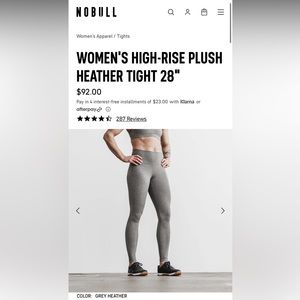NOBULL WOMEN'S HIGH-RISE PLUSH HEATHER TIGHT 25"